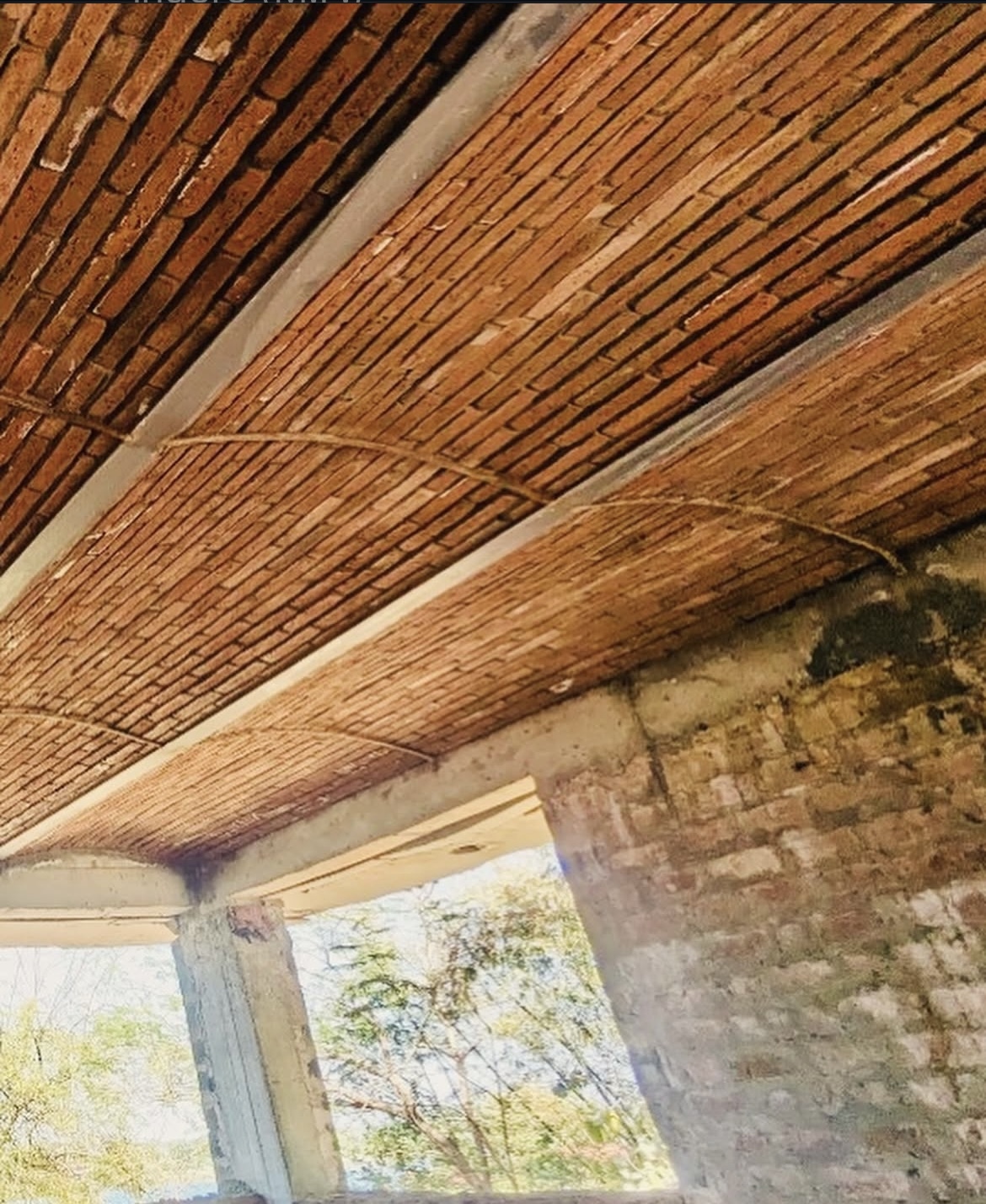 Barrel vault brick ceiling with multiple arched sections - Rohtak Domes 2024